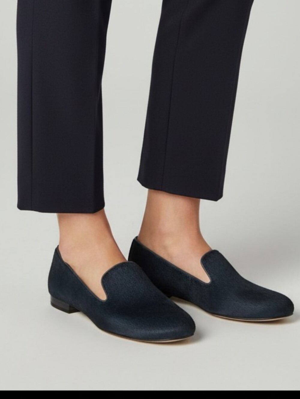 ECCO Black calf hair flats, Size 6